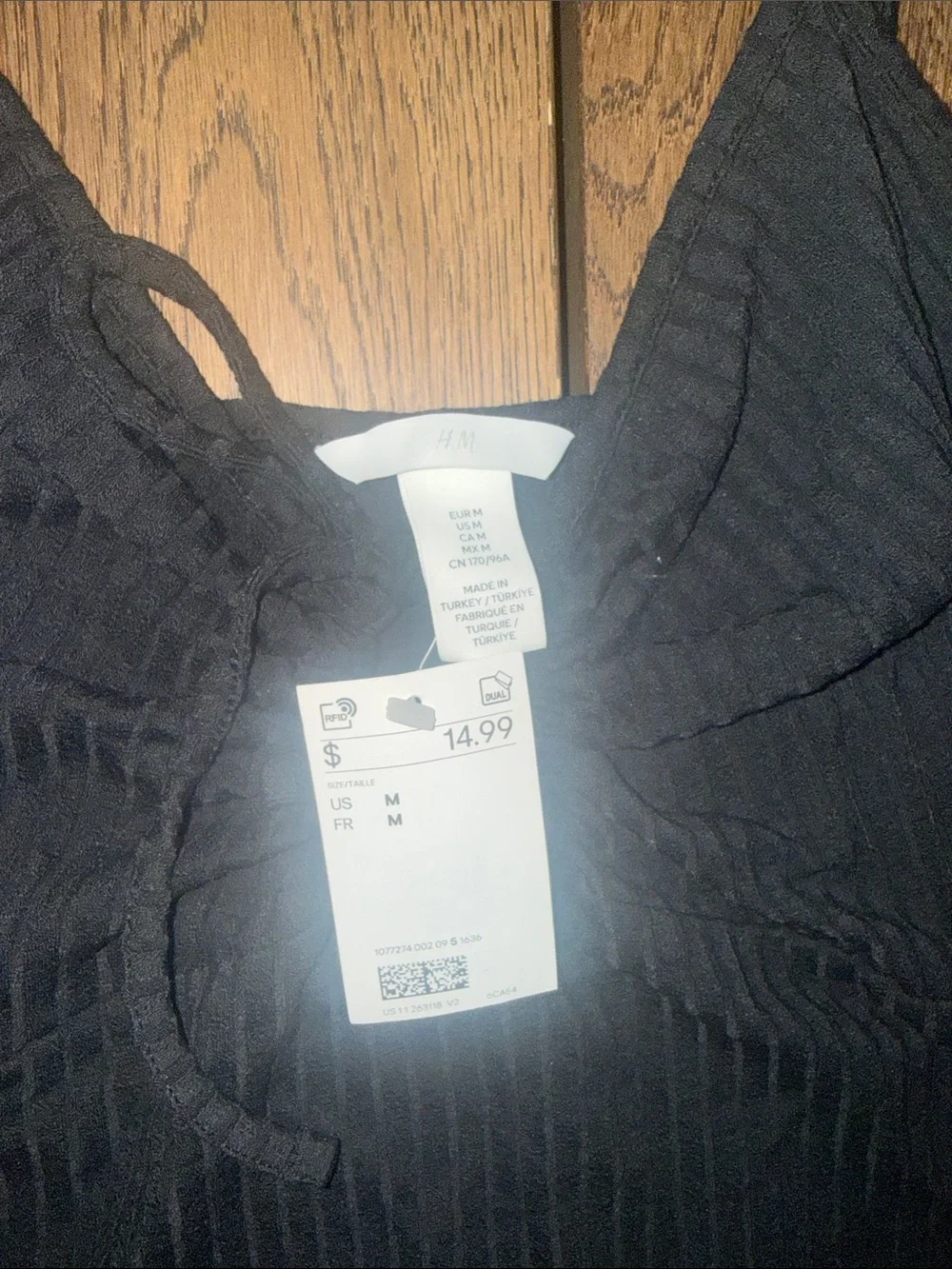 H&M Black Ribbed Spaghetti Strap Mini Dress - Picture 2 of 2